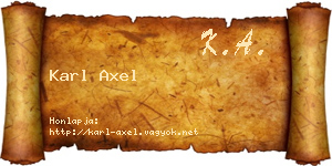 Karl Axel névjegykártya